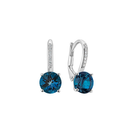 Diamond earrings with Topaz Carlo