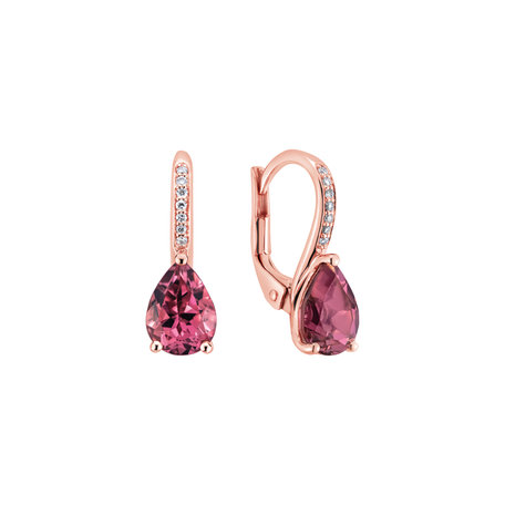 Diamond earrings with Tourmaline Tearfall