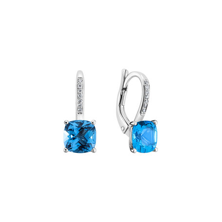 Diamond earrings with Topaz Calliope