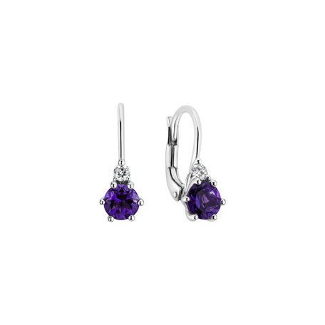 Diamond earrings with Amethyst Lux