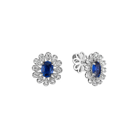 Diamond earrings with Sapphire Floral Treasure