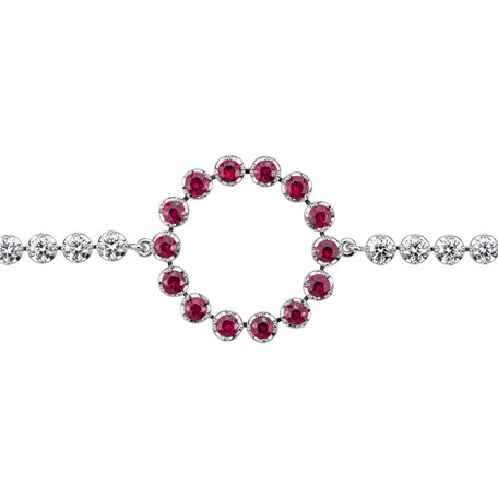 Diamond bracelet with Rubies Lourdes