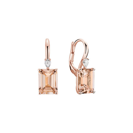 Diamond earrings with Morganite Arannis