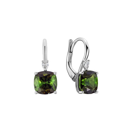 Diamond earrings with Tourmaline Cassian