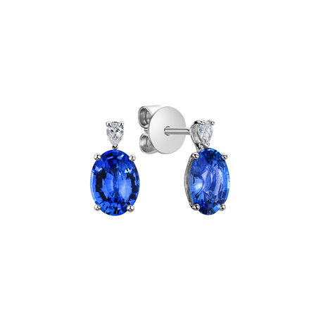 Diamond earrings with Sapphire Royal Aura