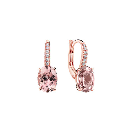 Diamond earrings with Morganite Niké Elegance