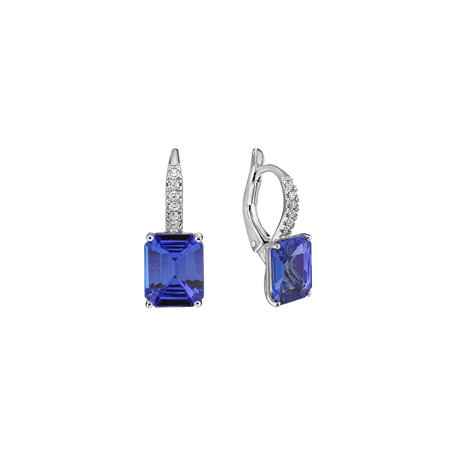 Diamond earrings with Tanzanite Mireth