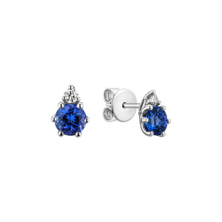 Diamond earrings with Tanzanite Midnight Serenity