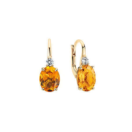 Diamond earrings with Citrine Asuan