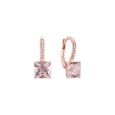 Diamond earrings with Morganite Calypso