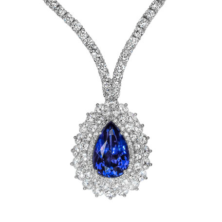 Diamond necklace with Tanzanite Aurora Tear