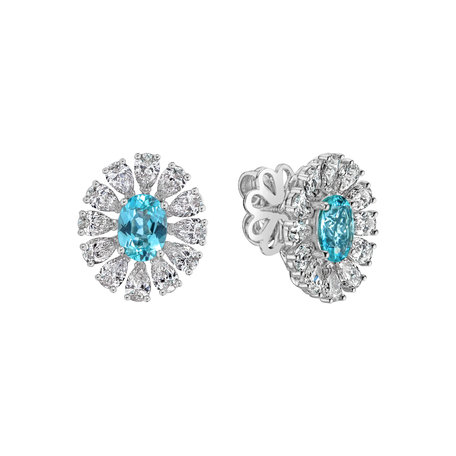 Diamond earrings with Paraiba Paraiba Dream