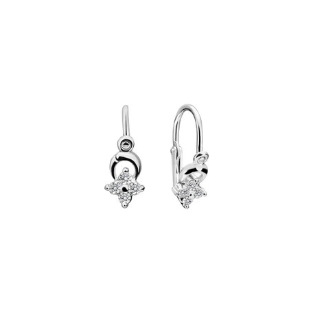 Children's diamond earrings Flower