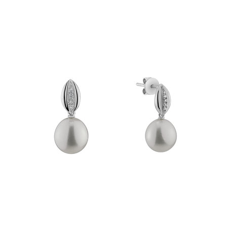 Diamond earrings with Pearl Valentina River