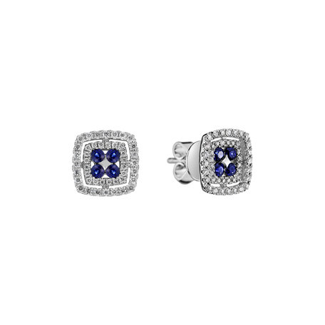 Diamond earrings and Sapphire Majestic Radiance