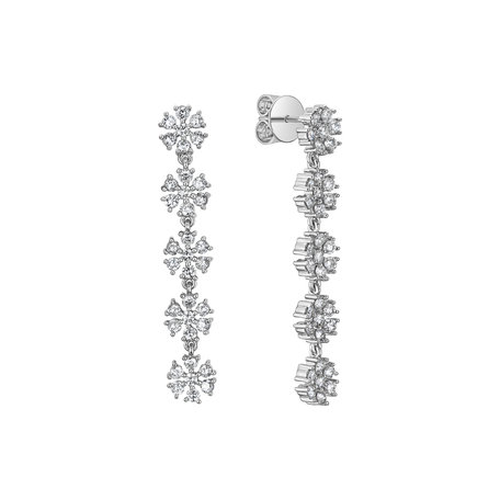 Diamond earrings Flower Waterfall