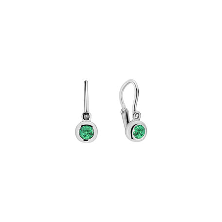 Earrings with Emerald Little Treasure