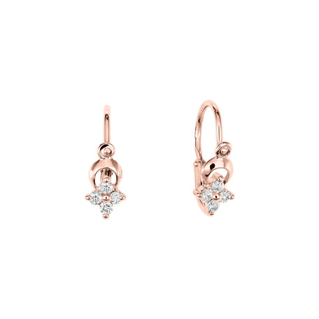 Children's diamond earrings Flower