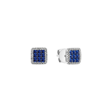 Diamond earrings and Sapphire Nisesh