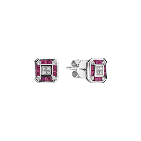 Diamond earrings and Ruby Anna