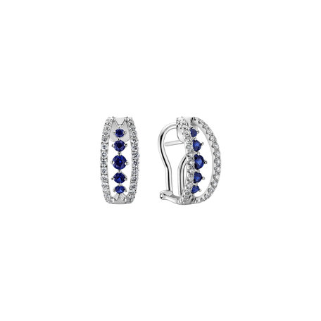 Diamond earrings and Sapphire Twilight Symphony