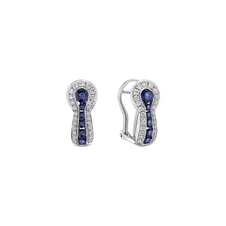 Diamond earrings and Sapphire Dark Bella