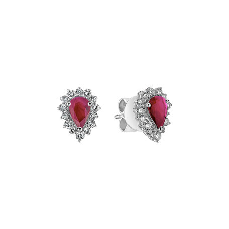 Diamond earrings with Ruby Red Passion