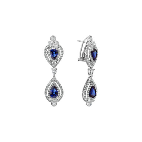 Diamond earrings and Sapphire Lydia