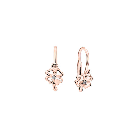 Children's diamond earrings Cloverleaf