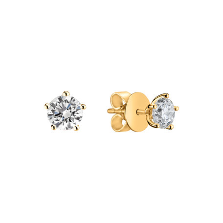 14ct yellow gold diamond earrings Star Secret