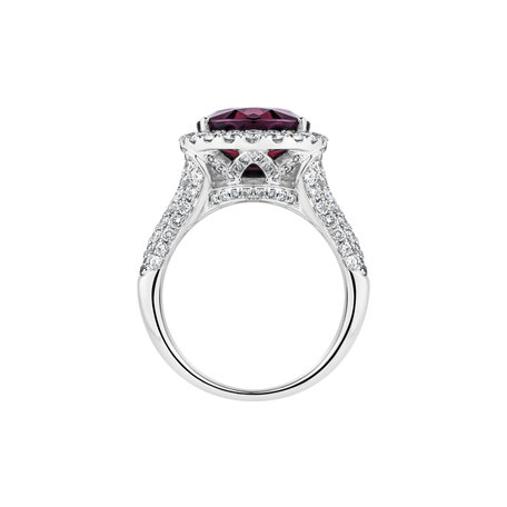 Diamond ring with Tourmaline Red Eminence