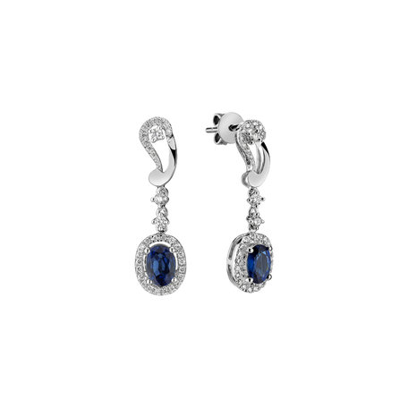 Diamond earrings with Sapphire Vesper night