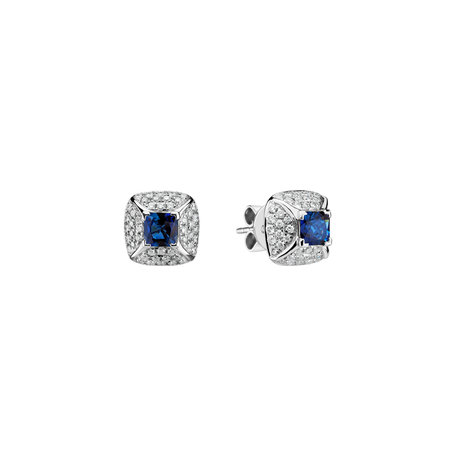 Diamond earrings with Sapphire Princess Nathalie