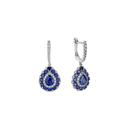 Diamond earrings and Sapphire Silver Town