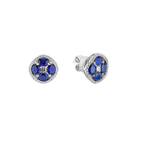 Diamond earrings and Sapphire Misty Oasis