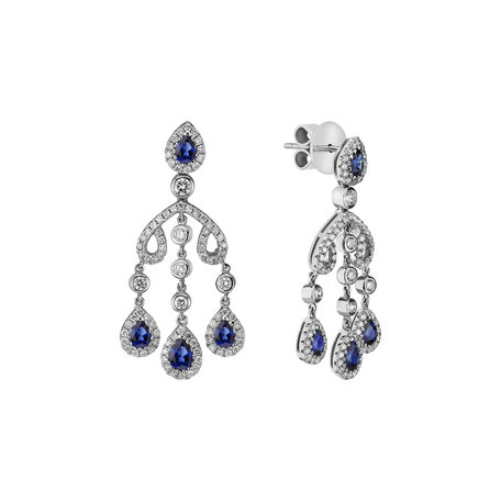 Diamond earrings and Sapphire Teagan