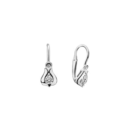 Children's diamond earrings Open Flower