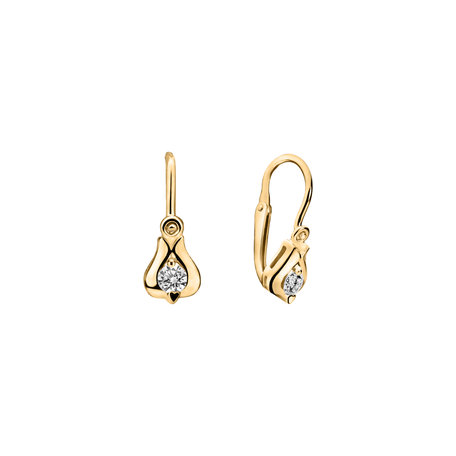 Children's diamond earrings Open Flower