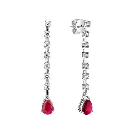 Diamond earrings with Ruby Lila