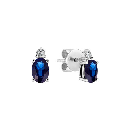 Diamond earrings with Sapphire Fancy Planet