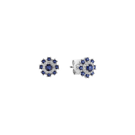 Diamond earrings and Sapphire Euphoria Bloom