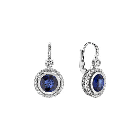 Diamond earrings with Sapphire Sky Odyssey