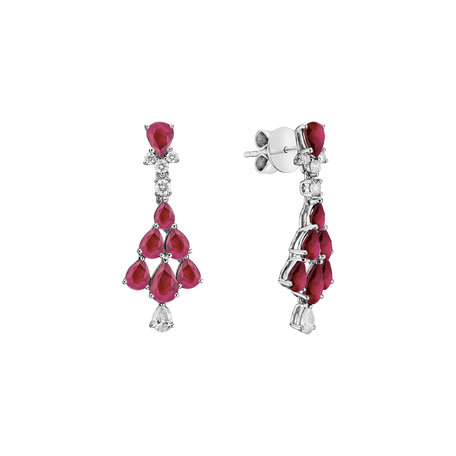 Diamond earrings with Ruby Aristocrat Magic