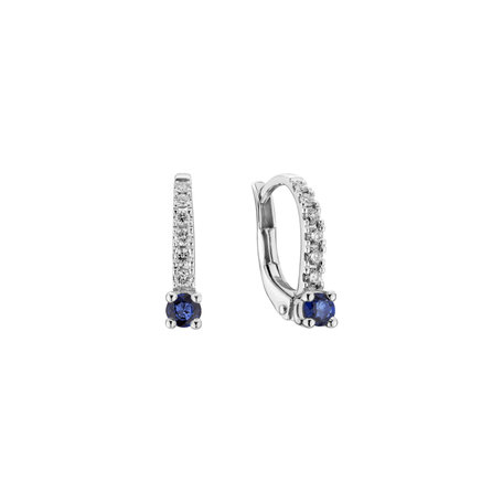 Diamond earrings with Sapphire Fairytale Gentility