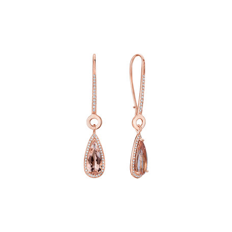 Diamond earrings with Morganite Splendid Gem