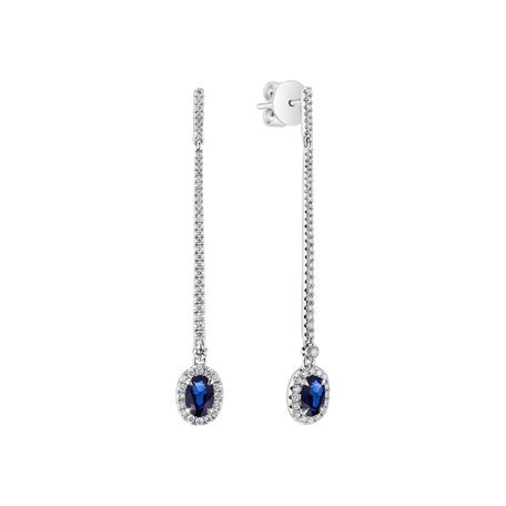 Diamond earrings with Sapphire Jewel Fall