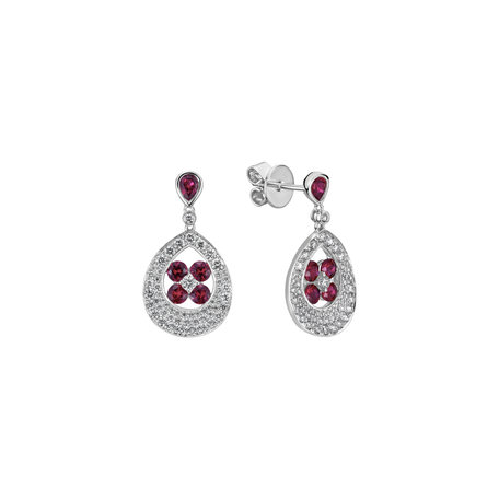 Diamond earrings with Rubies Forest Charm