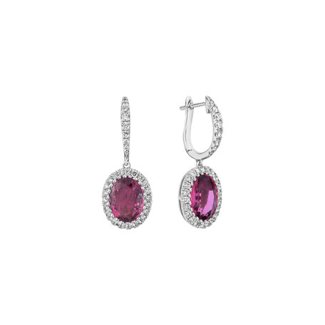 Diamond earrings with Tourmaline Sweet Charm