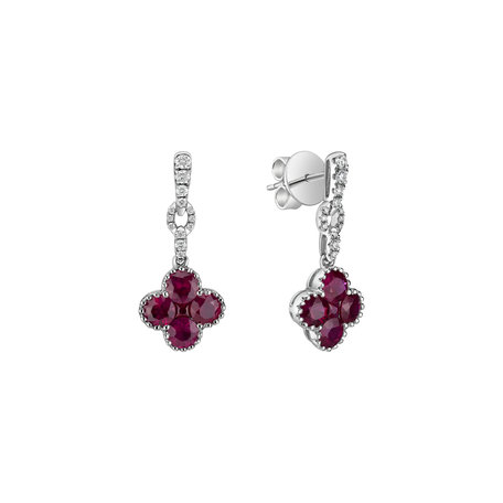 Diamond earrings and Ruby Fire Clover