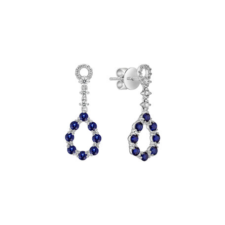 Diamond earrings and Sapphire Lucille